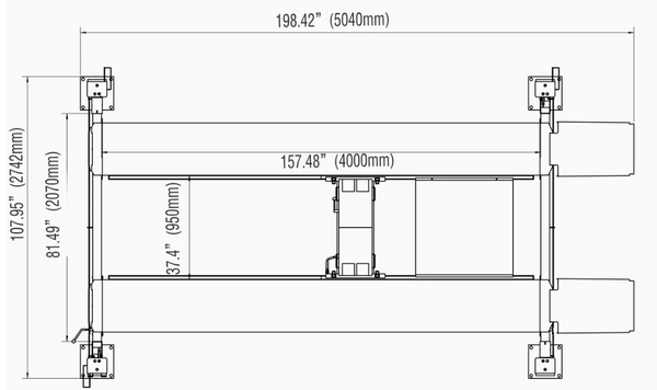 4H850 Parking Lift by Katool - Top Diagram View