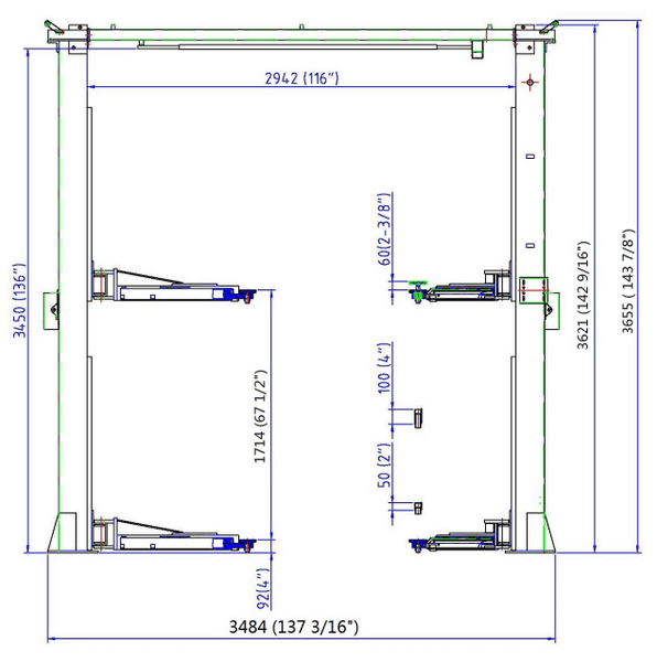 TP11KC-DX Car Lift by Tuxedo Diagram 2